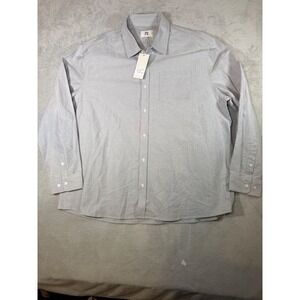 PX Clothing Mens Grey Long Sleeve Button Down Oxford Shirt‎ 3XL SPW7210M NEW